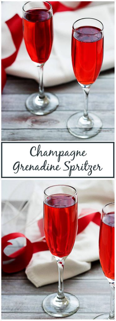 Champagne Grenadine Spritzer in tall glasses.