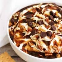 This tempting turtle cheesecake has all the flavor of your favorite creamy dessert including cream cheese, chocolate, caramel, and pecans.