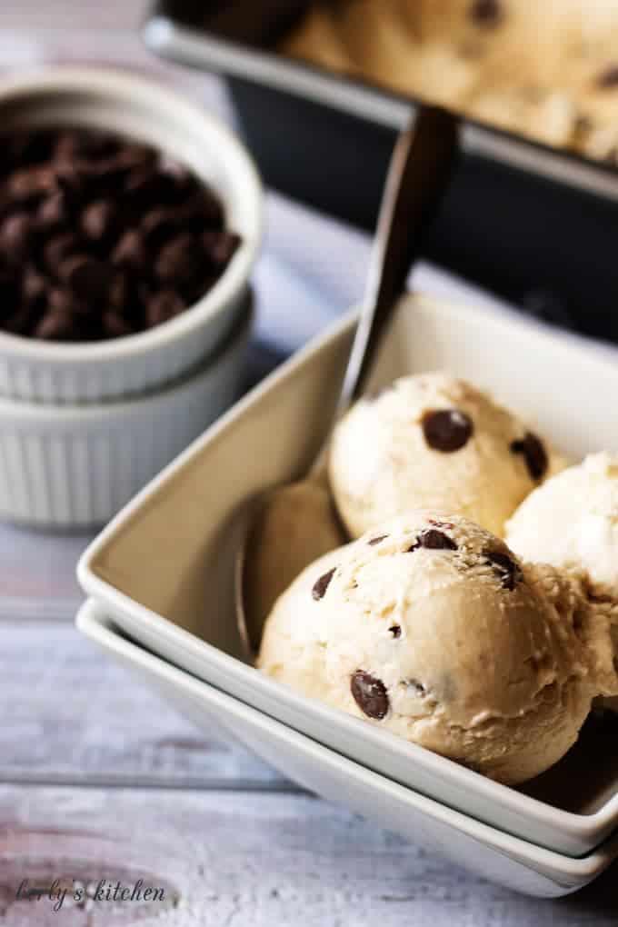 Kim's homemade coffee ice cream with chocolate chips is the simple but decadent dessert you have been searching for all Summer long.