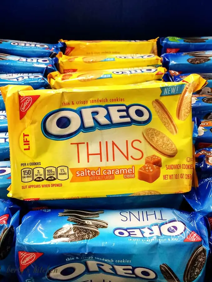 Package of salted caramel OREOs.