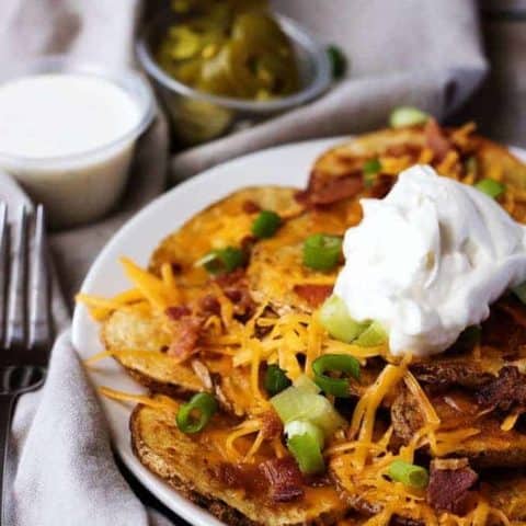 Don't be caught off-guard for your next game day party. Bring along our oven baked loaded potato nachos piled high with melted cheese and a whole lot more!