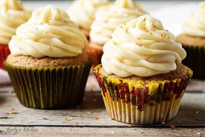 Spiced cupcakes with maple buttercream