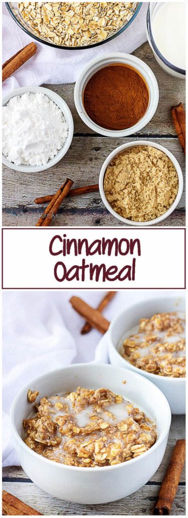 Collage of cinnamon oatmeal photos used for pinterest.