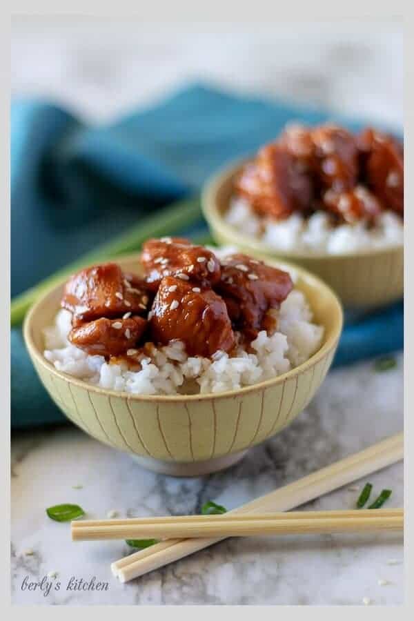 Photo of instant pot mongolian chicken used for pinterest.