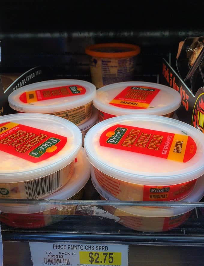 The Price's pimiento cheese spread at your local store in meat department.