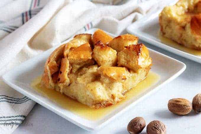 Eggnog bread pudding