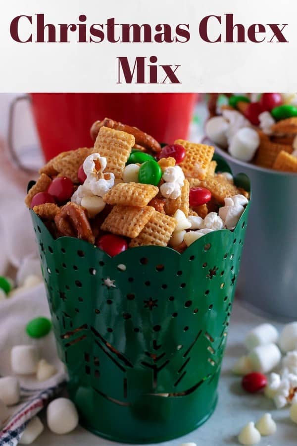 Photo of christmas chex mix used for pinterest.