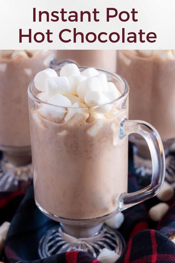 Instant pot hot chocolate recipe used for pinterest.