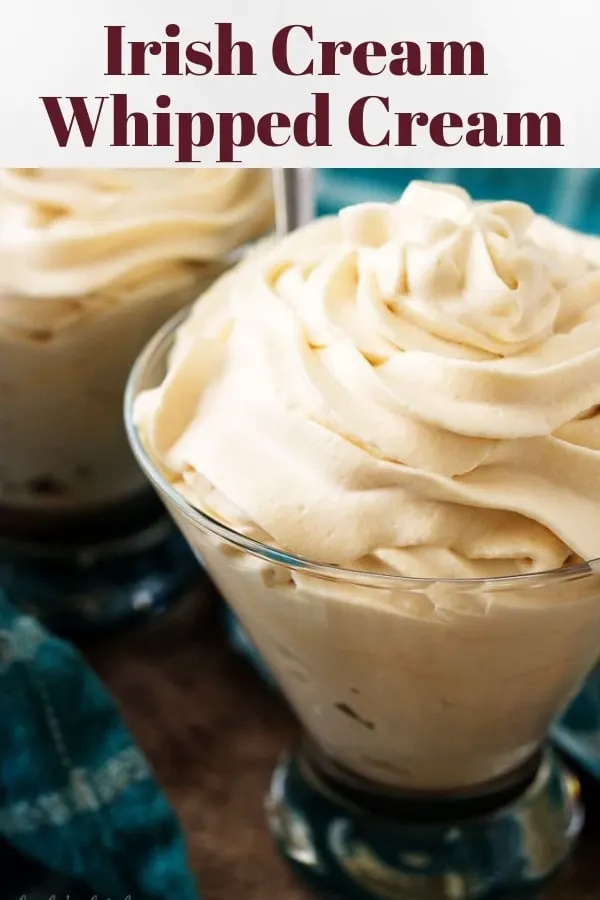 Photo of two glasses of Flavored Whipped Cream used for Pinterest.