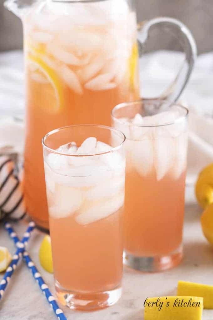 A pink lemonade version of the Instant Pot lemonade recipe.