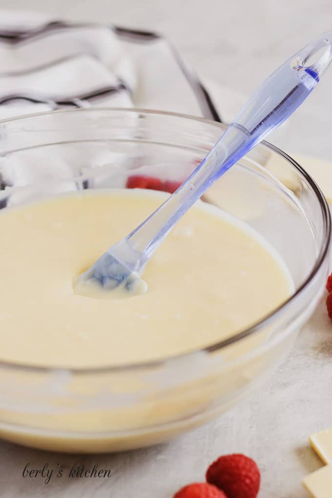Cheesecake filling used for Instant Pot White Chocolate Raspberry Cheesecake.