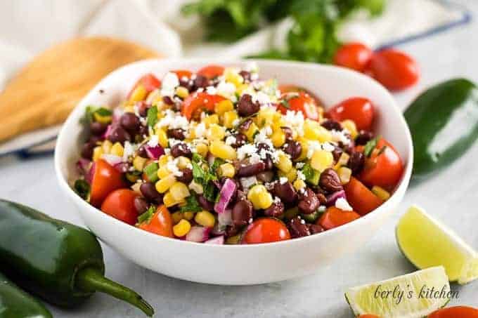 Corn and black bean salsa