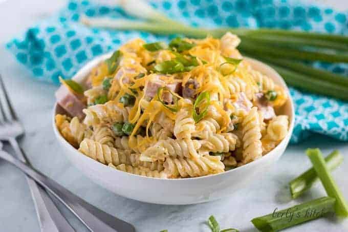 Ham and cheese pasta salad