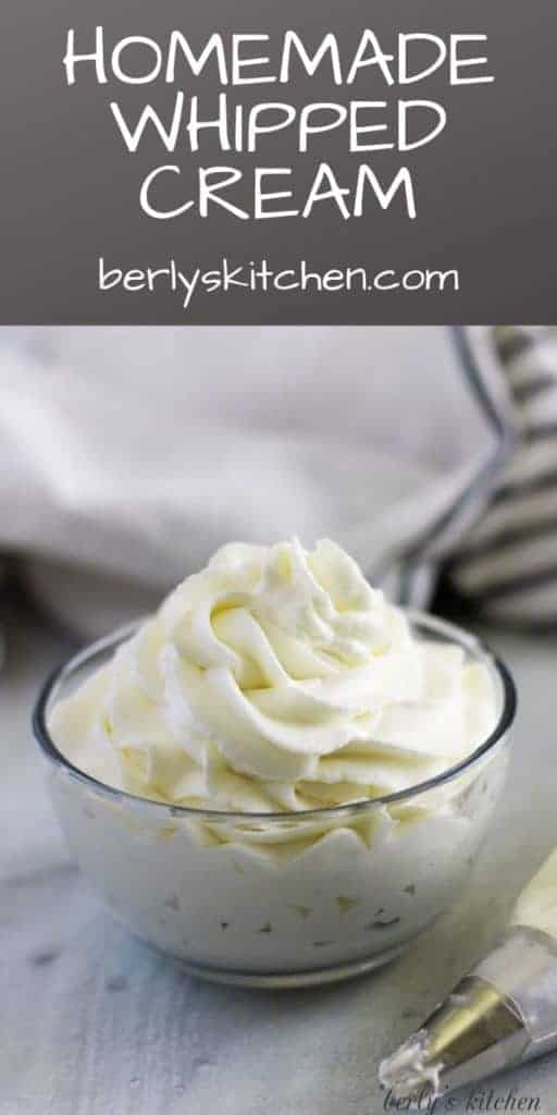 Homemade whipped cream pin used for pinterest.