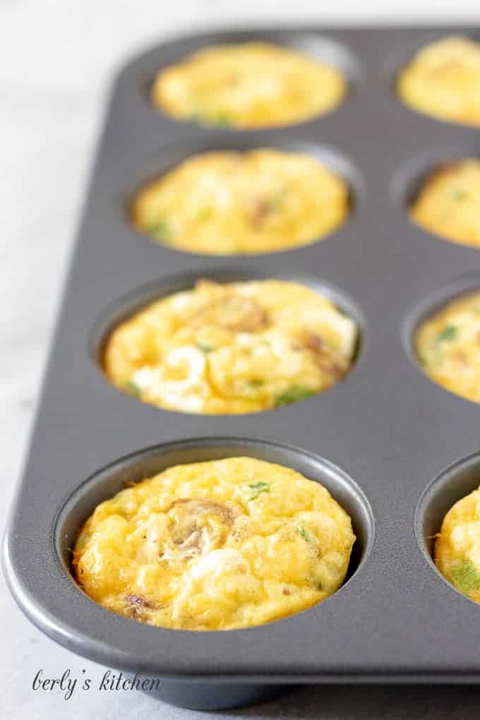 The egg muffins have baked and are ready to be served.