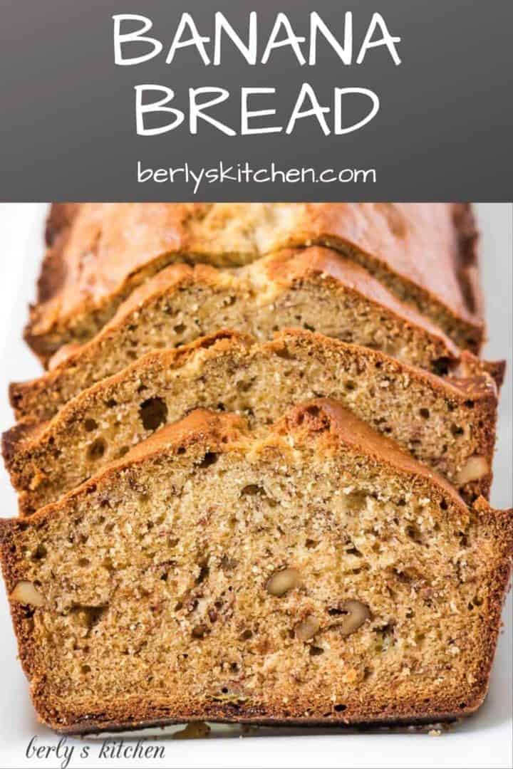 Photo of banana bread used for pinterest.