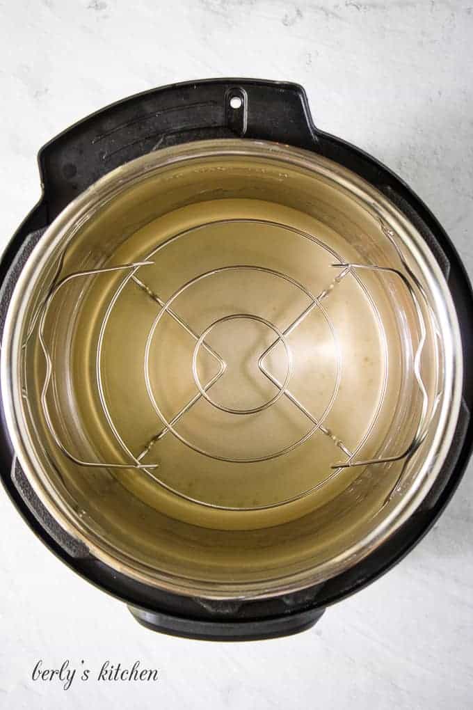 Chicken broth and apple cider vinegar added to the liner.