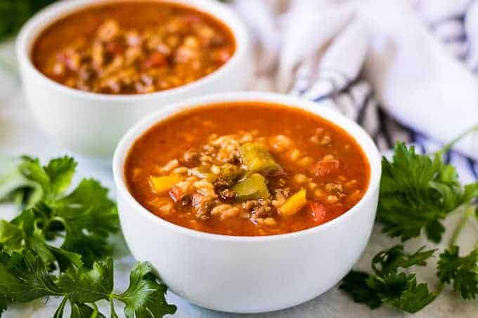 Instant pot stuffed pepper soup