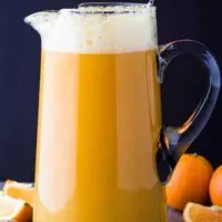 The finished orange in a two quart pitcher with spout.