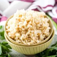 One bowl of the cooked minute rice.