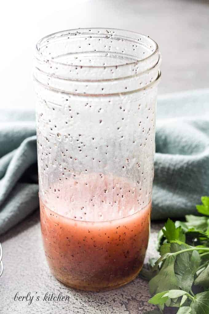 The ingredients have been combined to make the dressing.