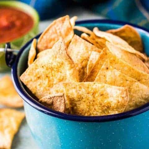Close-up view of the chips showing the seasoning.