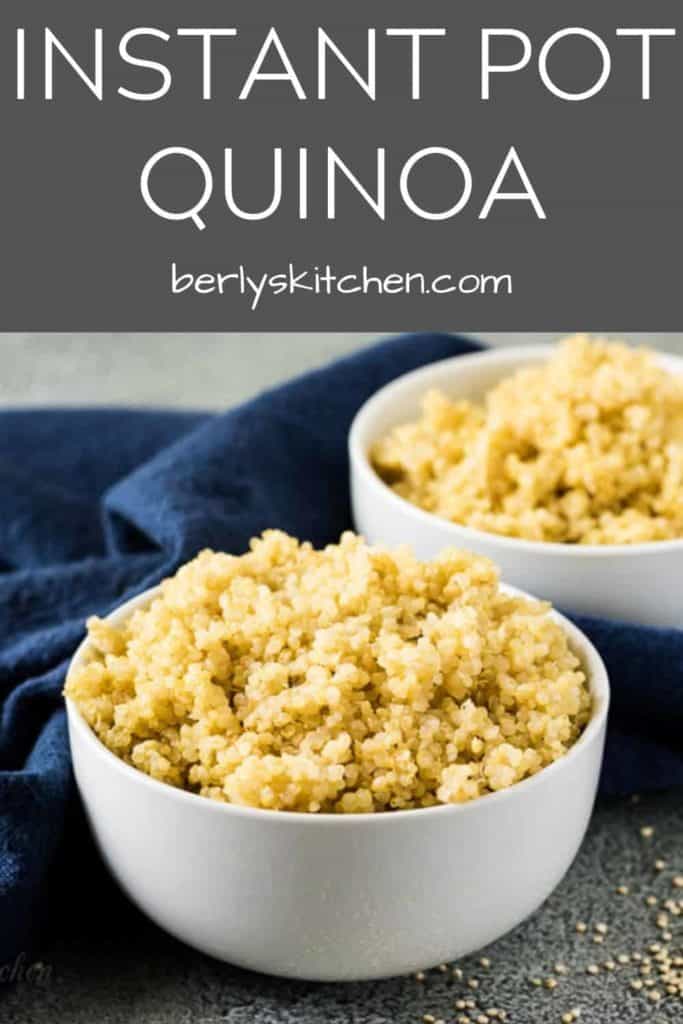 The finished Instant Pot quinoa served in two bowl.