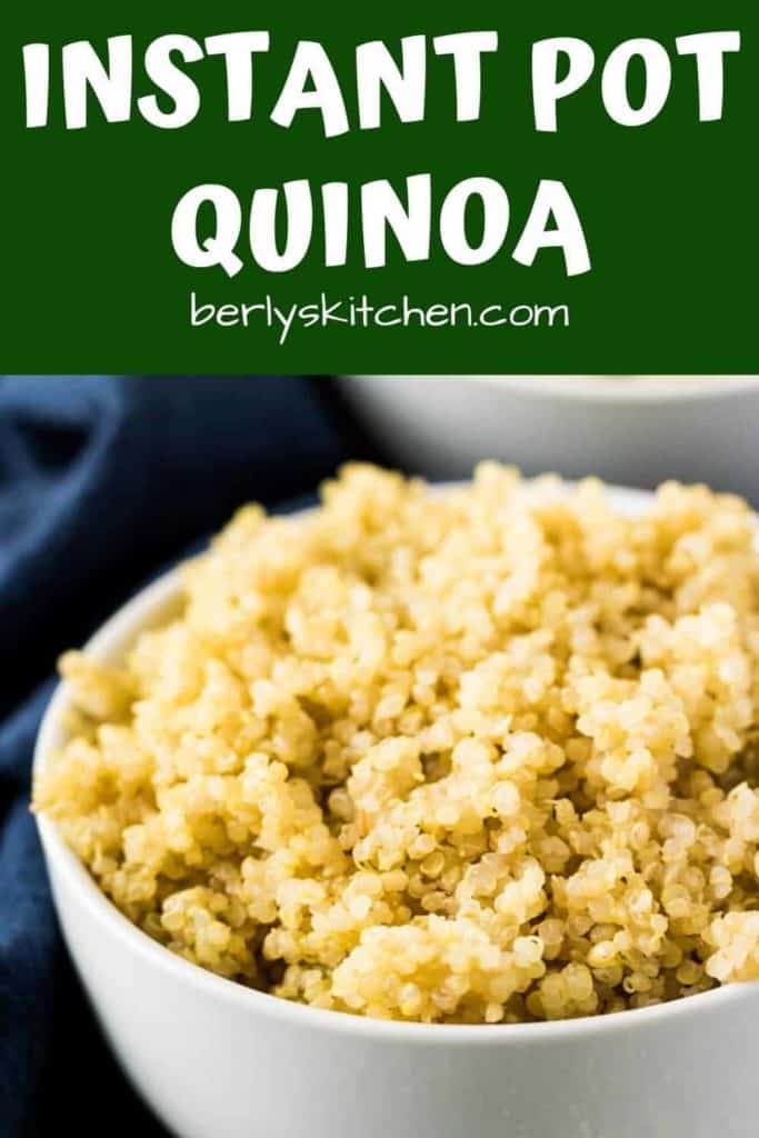 A close up of the light and fluffy pressure cooker quinoa.