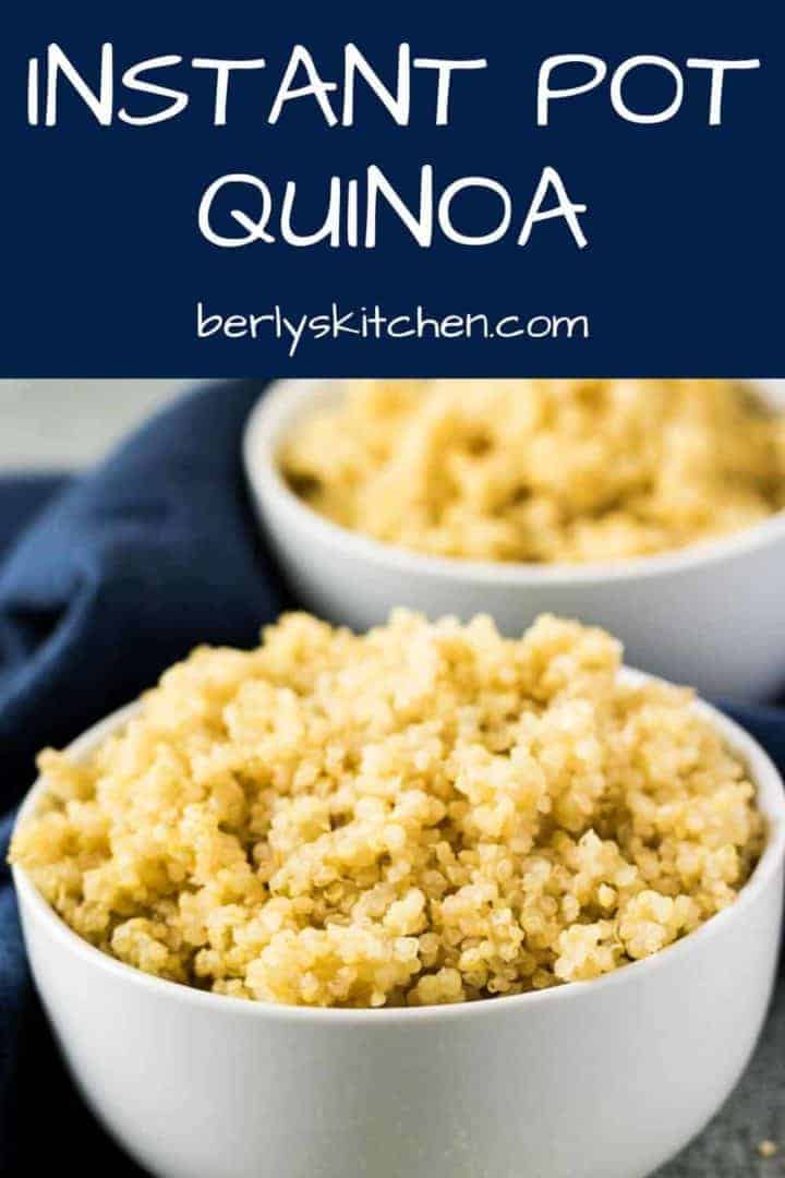 Two small bowls of fluffy Instant Pot quinoa.