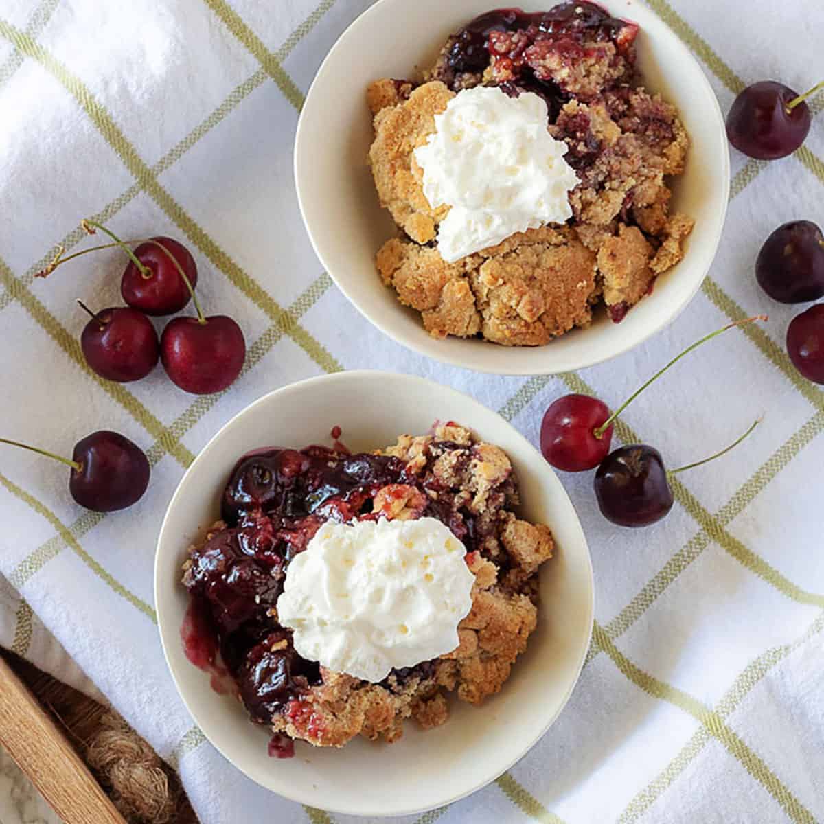 Simple homemade cherry crisp