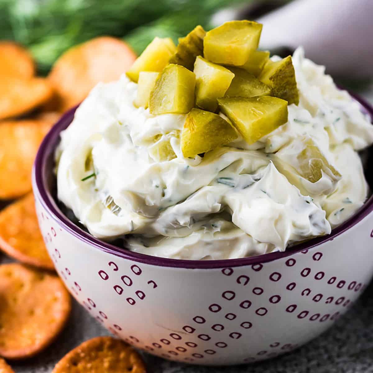 Crunchy dill pickle dip