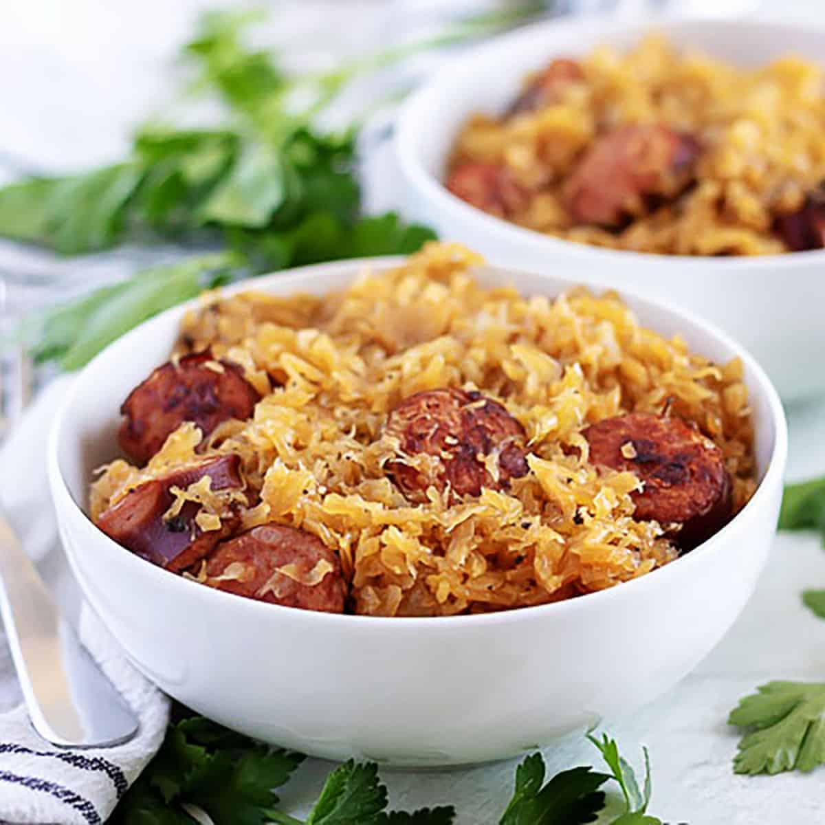 Instant pot kielbasa and sauerkraut