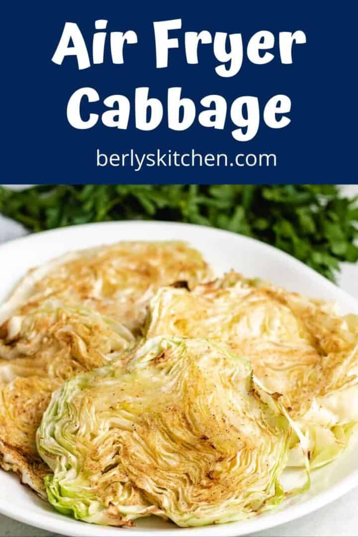 The finished air fryer cabbage served on a plate.
