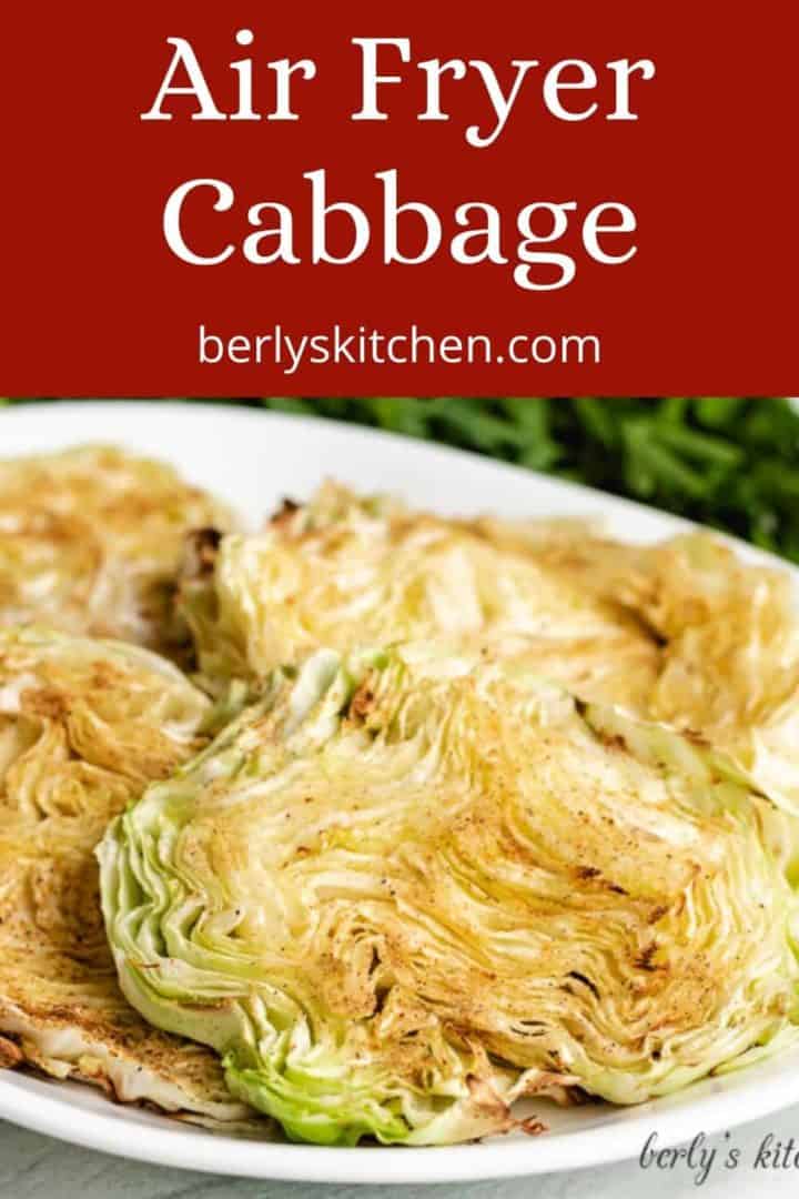 Air fryer seasoned cabbage on a small plate.