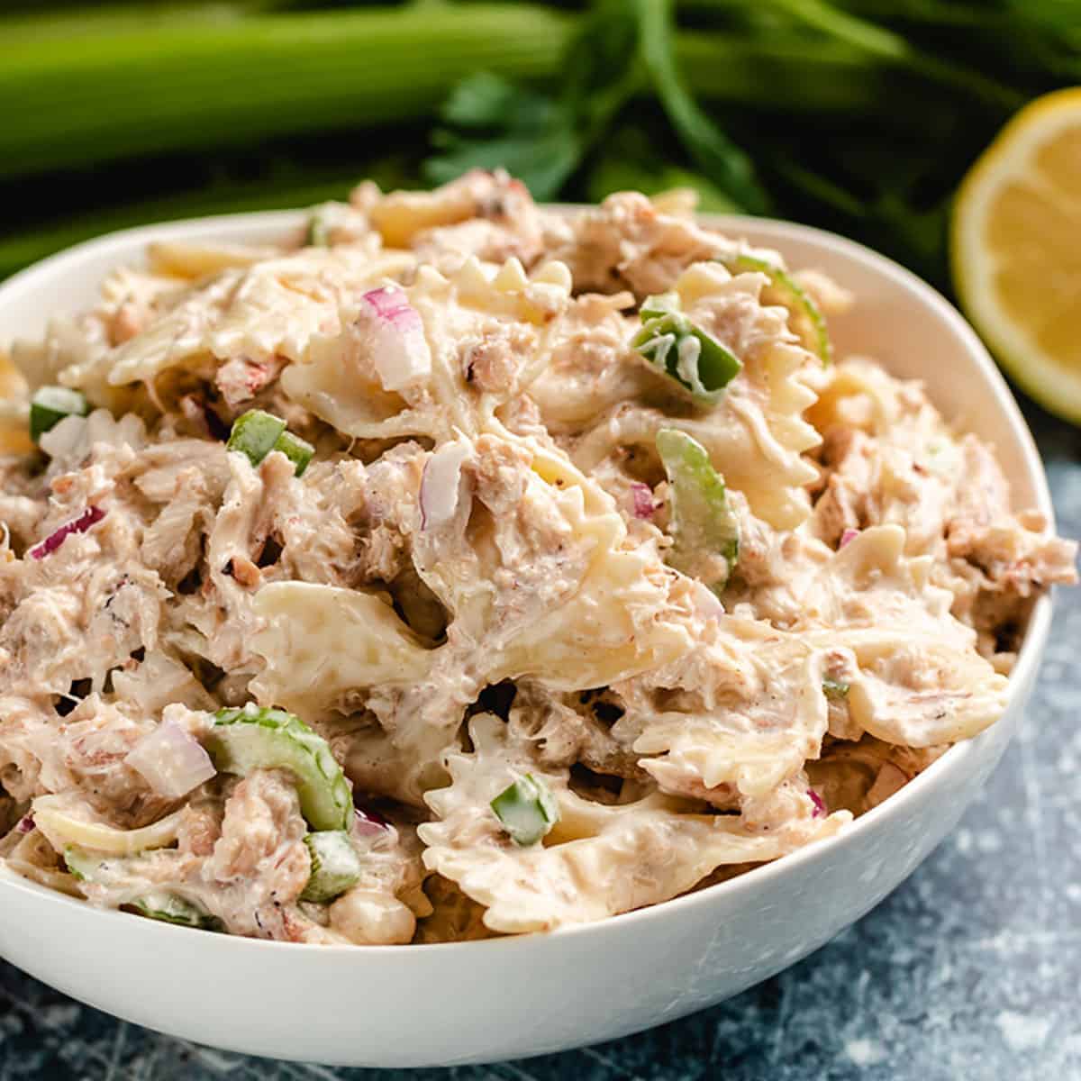 Bow tie crab pasta salad