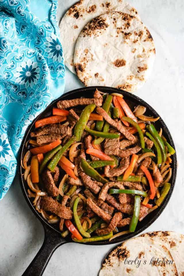 Flat Iron Steak Fajitas
