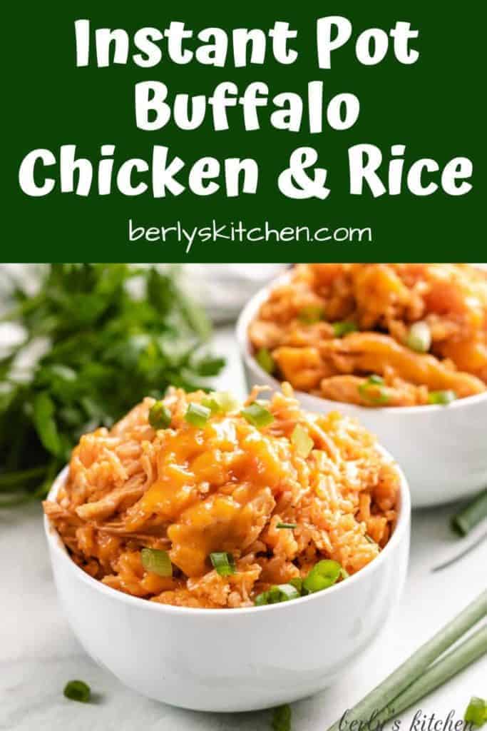 Cheesy chicken and rice with green onions.