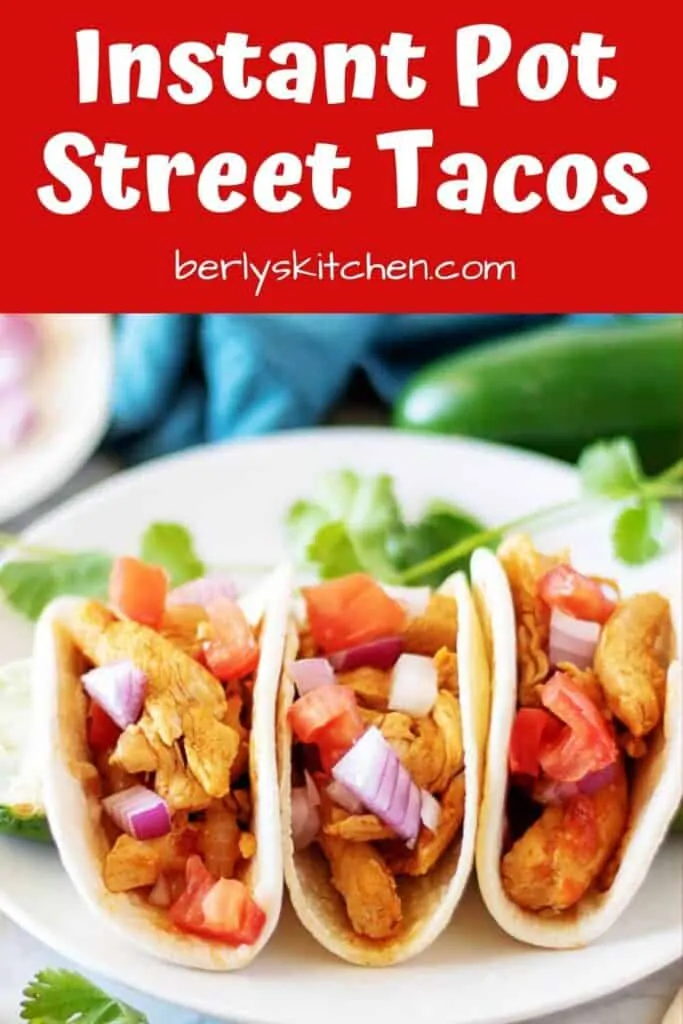 A close-up of the Instant Pot street tacos on a plate.