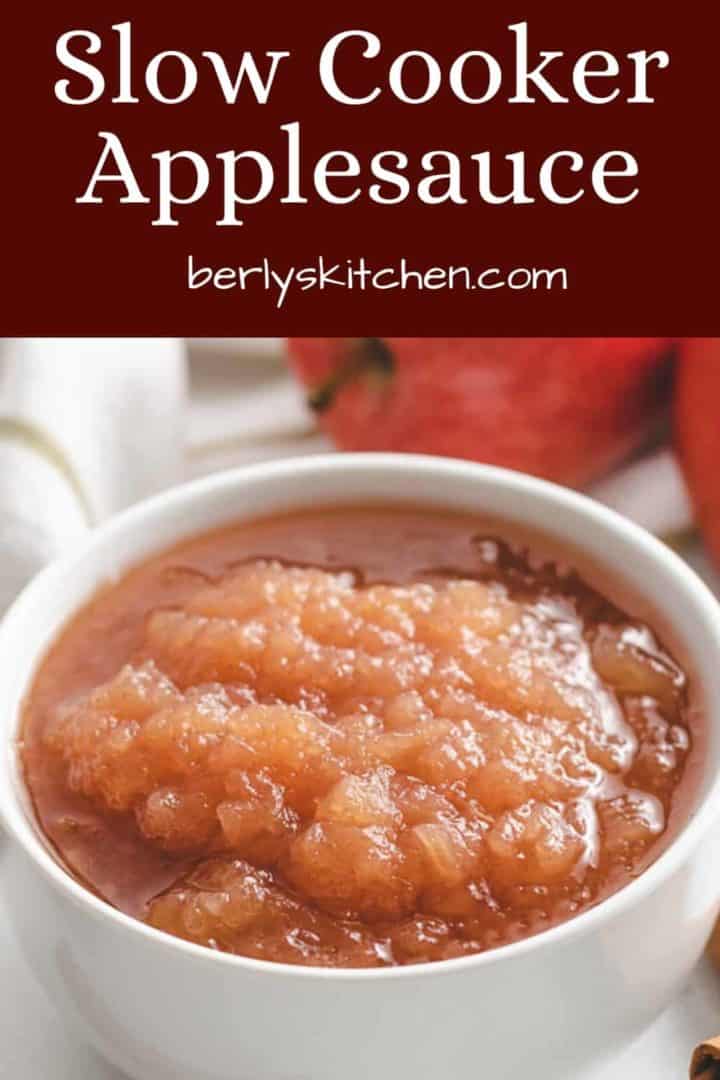 A close-up of the slow cooker applesauce.