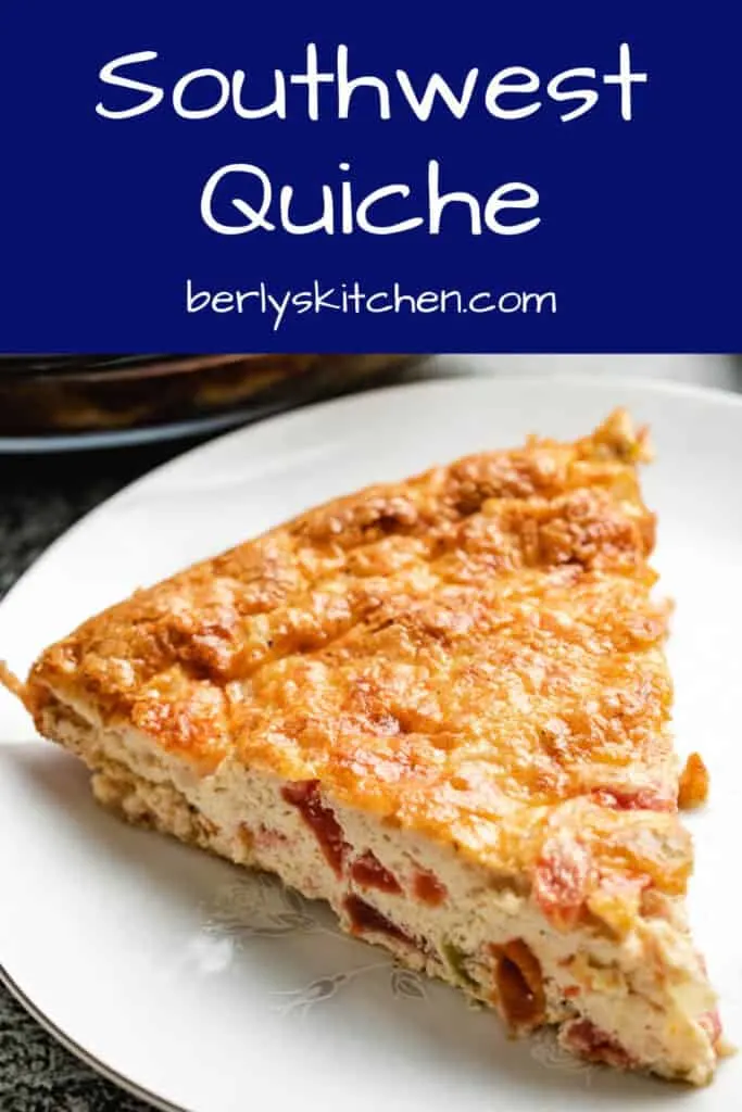 A small slice of the crust less Southwest quiche.