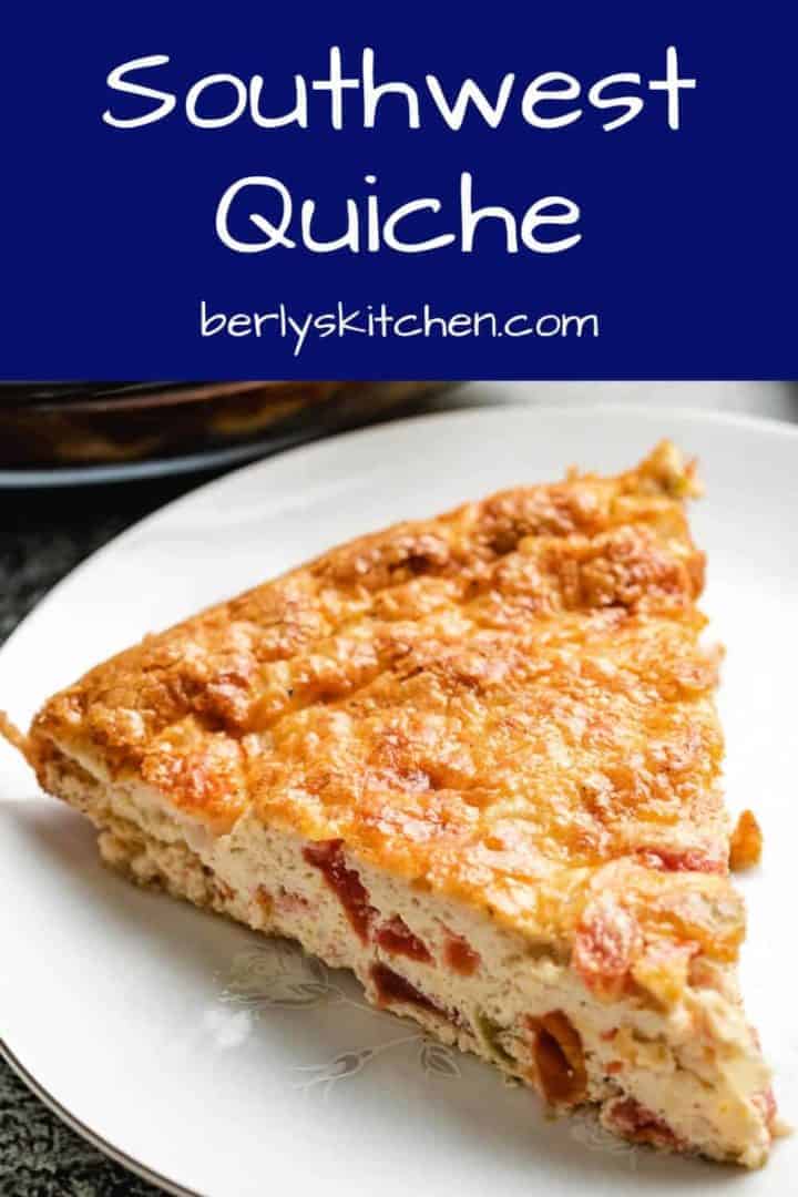 A small slice of the crust less Southwest quiche.