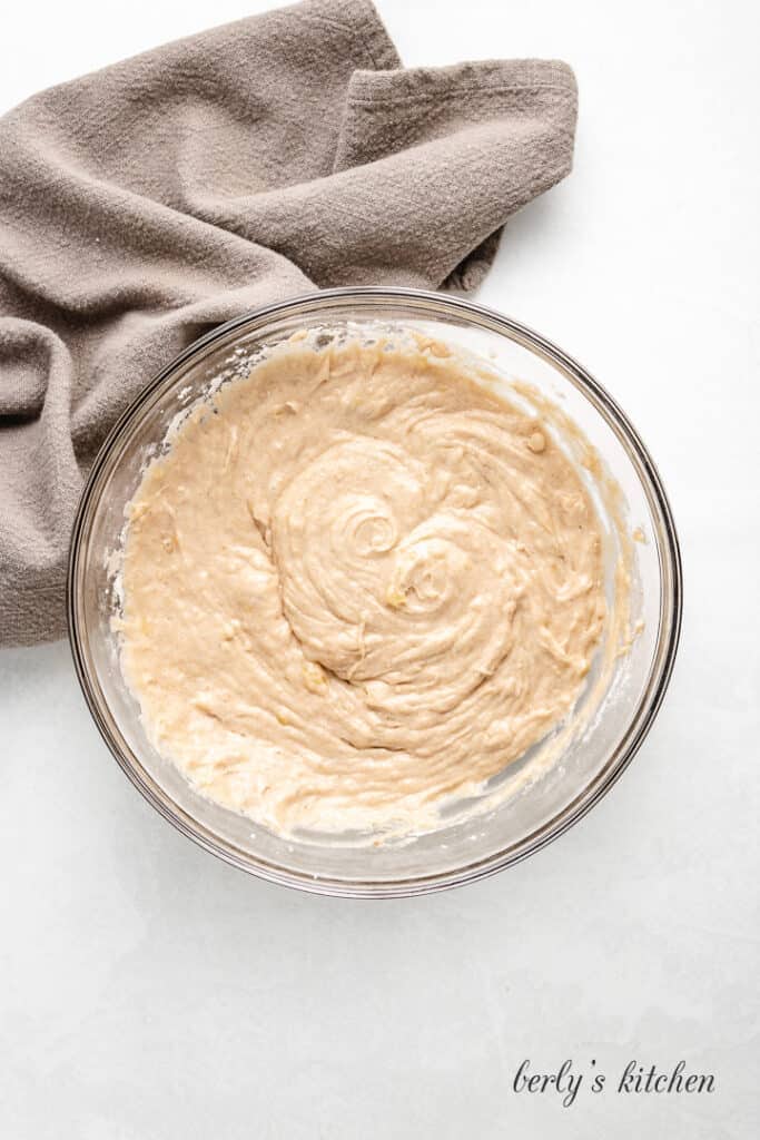 Dry ingredients added to create the muffin batter.