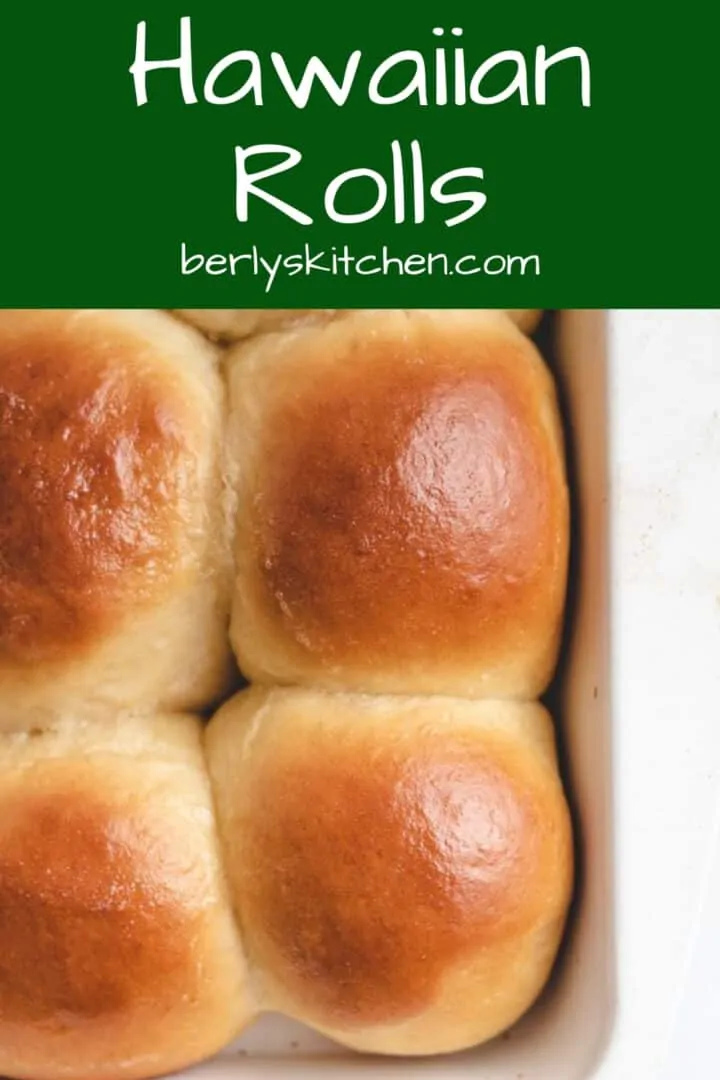 An aerial view of the homemade hawaiian rolls.