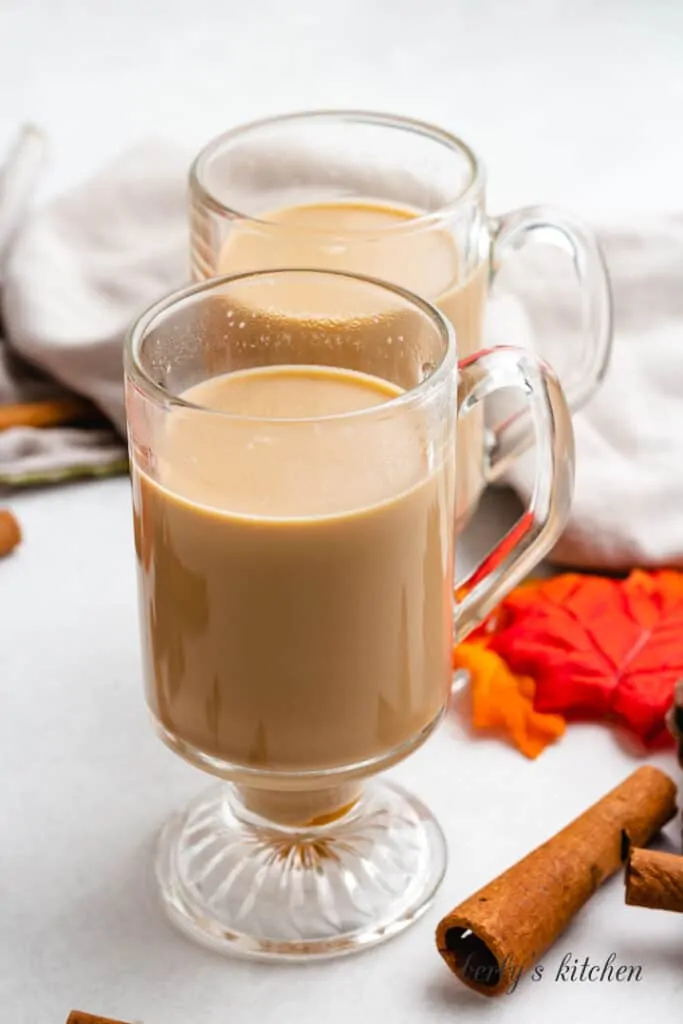 Fresh brewed coffee added to the mug.