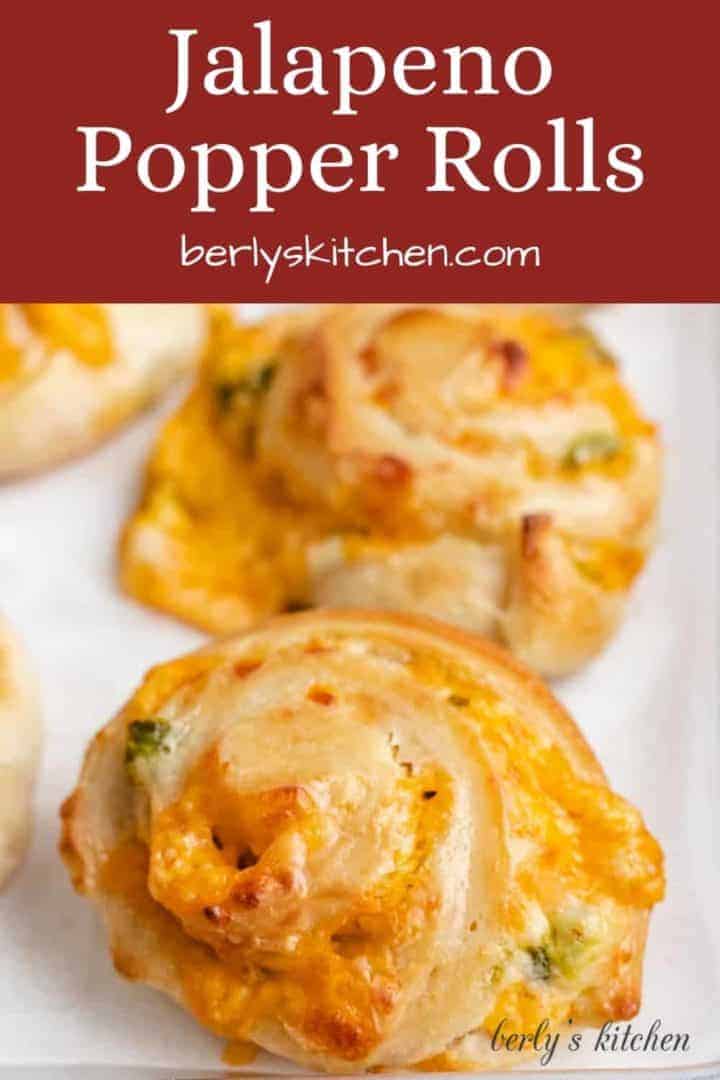 An up-close view of the jalapeno popper rolls.