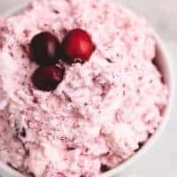 An up-close photo of the finished fluff in a bowl.