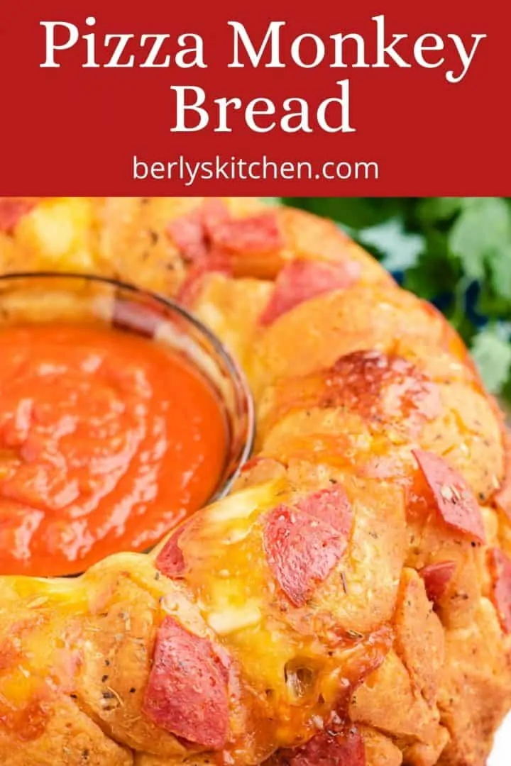 Pizza monkey bread served with savory marinara.