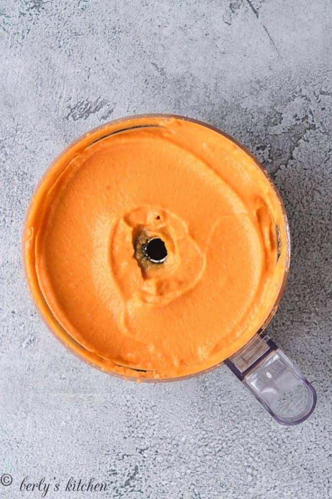 Sugar and other ingredients blended with the carrot puree.