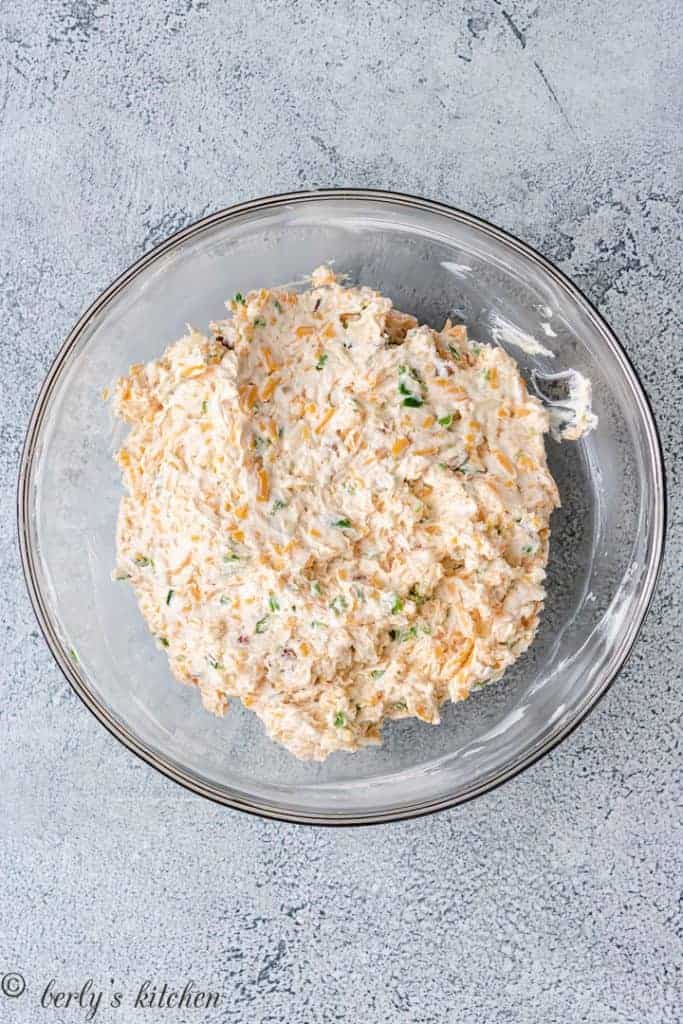 The ingredients have been combined in the bowl.
