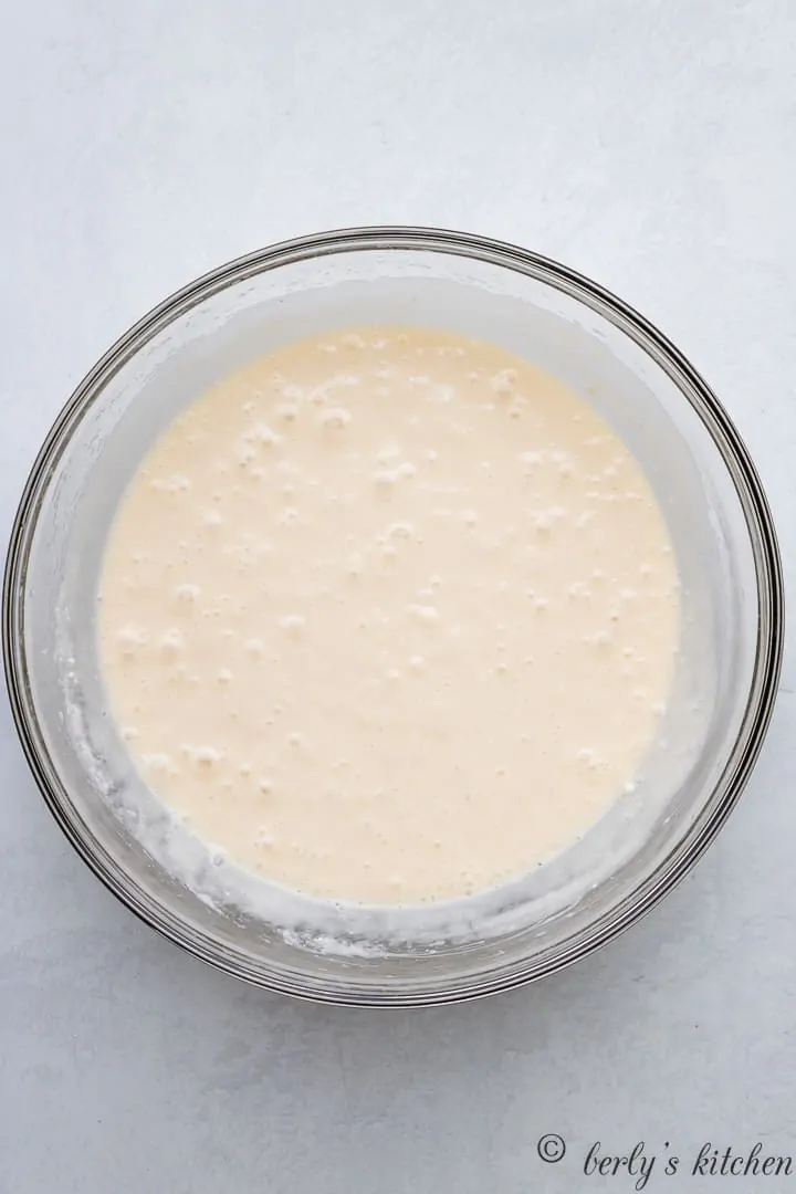 The ingredients have been combined into a batter.